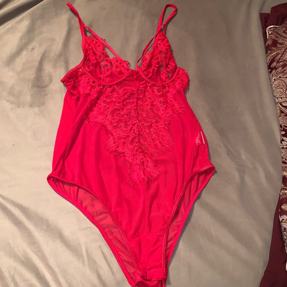 Sexy Red Lace Bodysuit